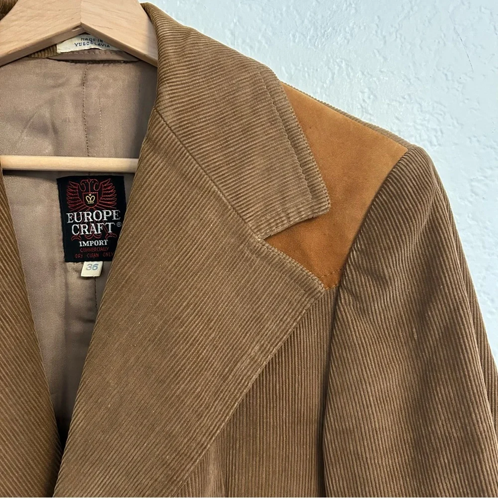 Vintage Europe Craft Corduroy‎ Blazer Made in Yugoslavia - Size 36